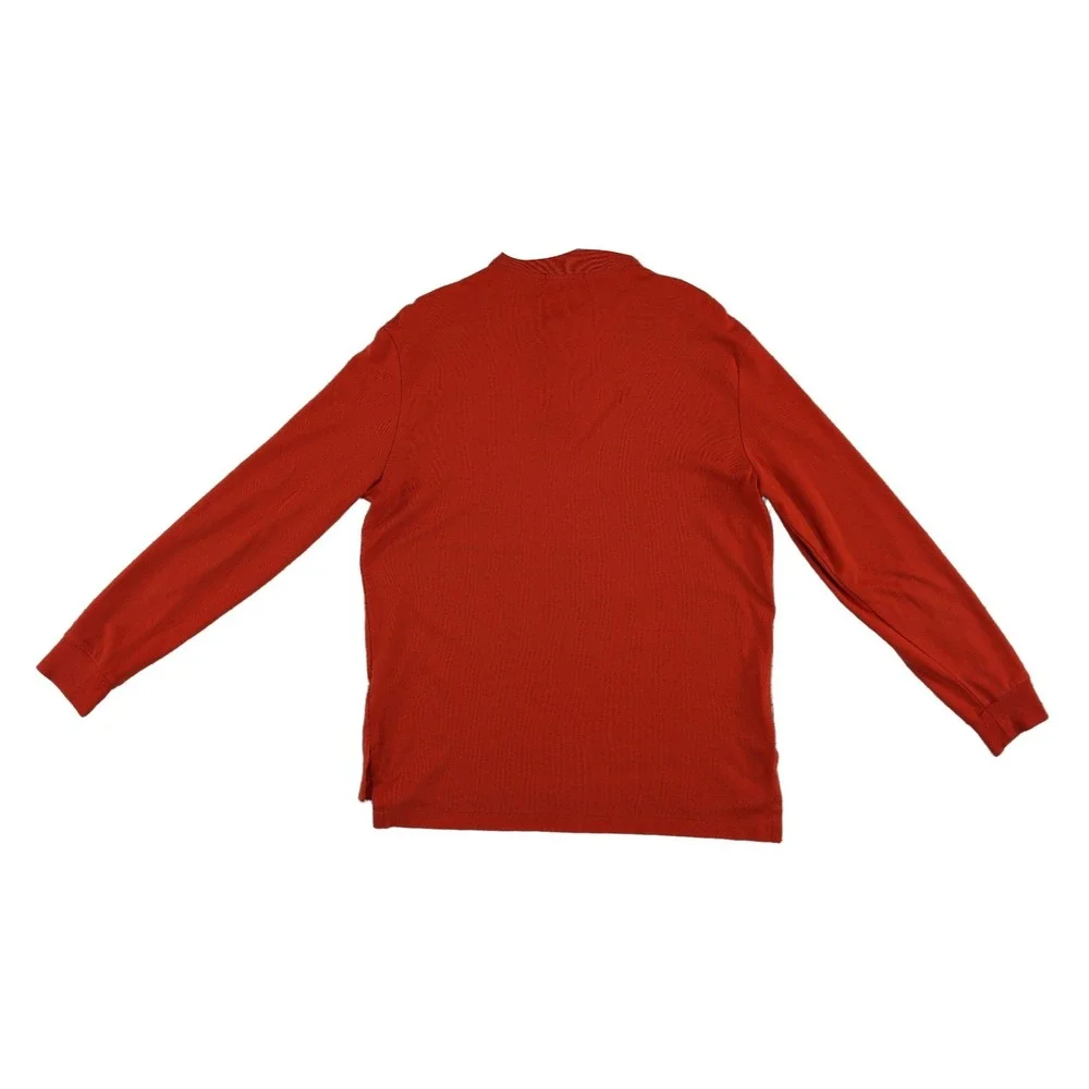 Polo Ralph Lauren 100% Cotton Polo Shirt Men's Size Large Orange Long Sleeve